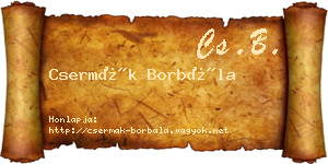 Csermák Borbála névjegykártya